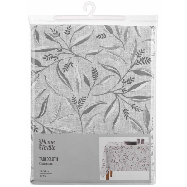 Фото - Скатерть прямоугольная ARDESTO Grey leaves 120х140 см (ART07GL)